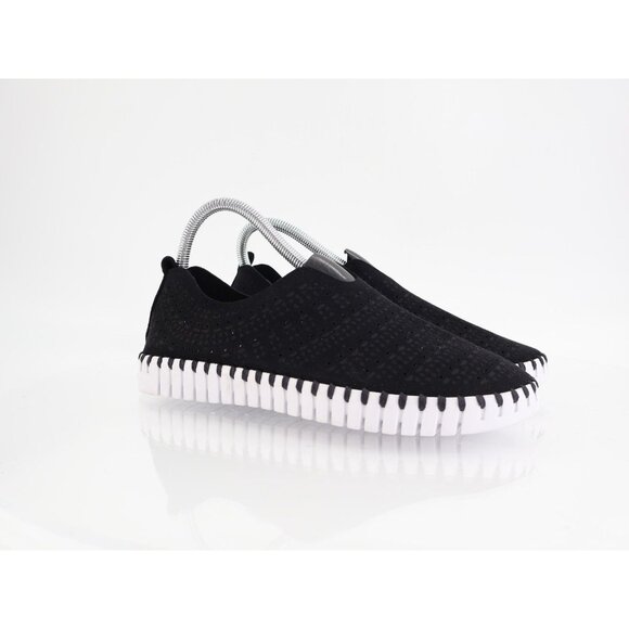 Ilse Jacobsen Tulip Flat Sz 39 9 Slip On Black perforated Sneaker - Picture 1 of 13
